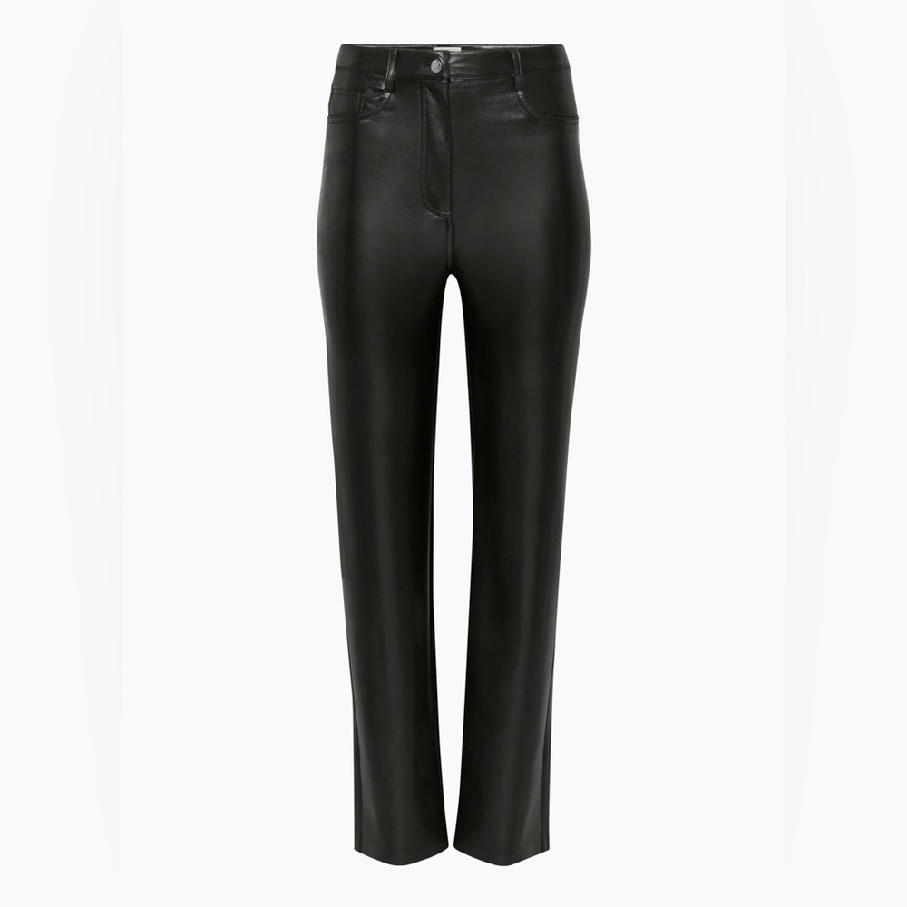 Aritzia Wilfred Melina Pant Vegan Faux Leather Black High Rise Size 14